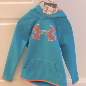 aqua blue and orange under armor hoodie!